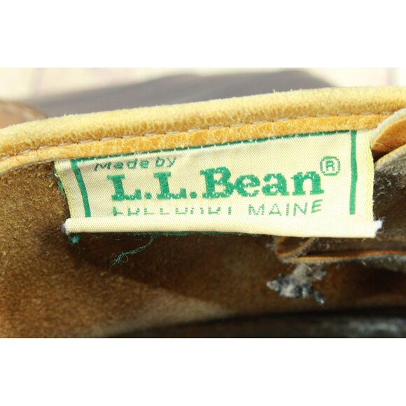 Vintage LL Bean Brown Leather Hook & Loop Unlined Duck Boots Size 10 M - Picture 8 of 10